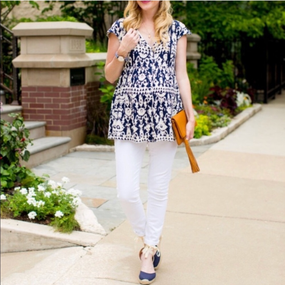Anthropologie ikat blouse